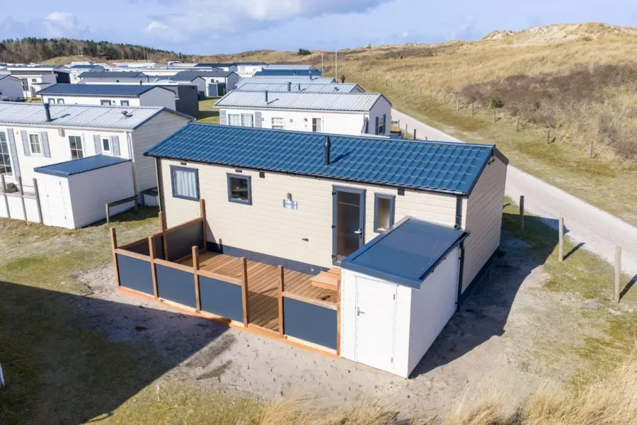 Chalet 26 bovenaanzicht terras duinen duinoord